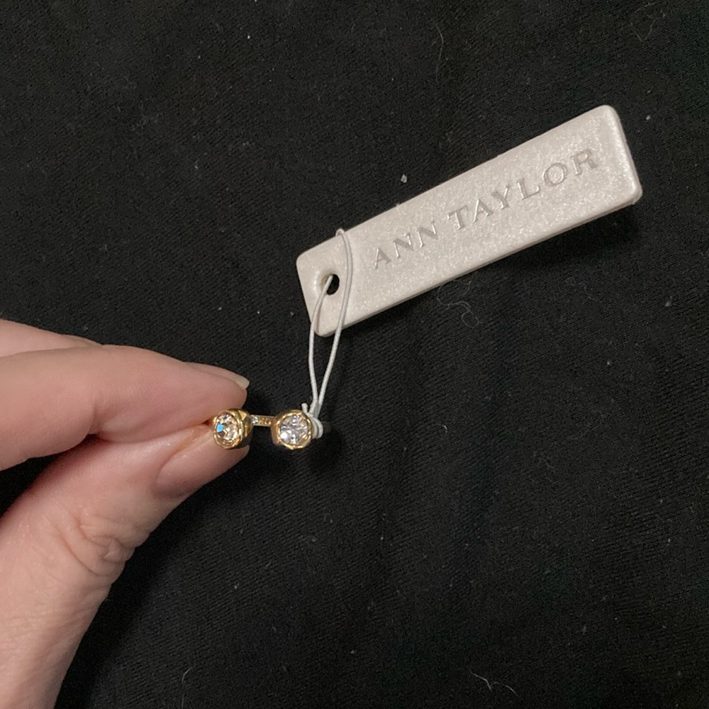 New Ann Taylor Gold and Crystal ring